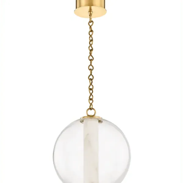 Small Pendant Light - Brass, Alabaster image