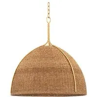 Small Pendant Light - Brown/Gold, Woven
