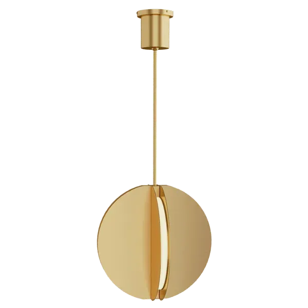 Small Pendant Light Geometric Design - Brass, Metal