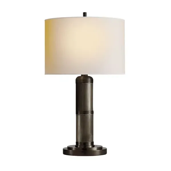 Small Table Lamp with Grooved Stand - Bronze image