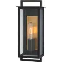 Small Wall Light with Cage Design - Black, Iron