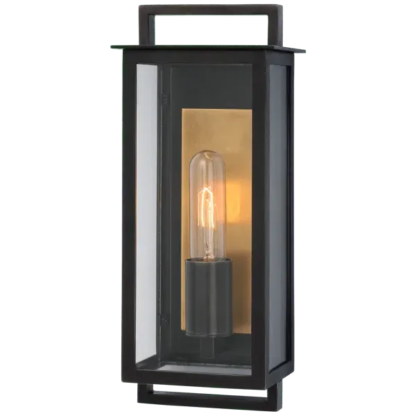 Small Wall Light with Cage Design - Black, Iron image