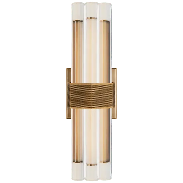 Small Wall Light with Crystal Tubes - Brass image