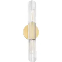 Small Wall Light with Faceted Glass - Aged Brass