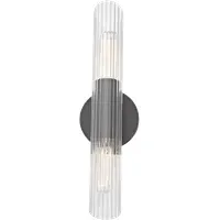 Small Wall Light with Faceted Glass - Bronze