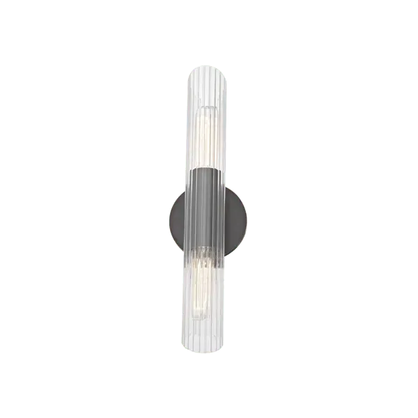 Small Wall Light with Faceted Glass - Bronze image
