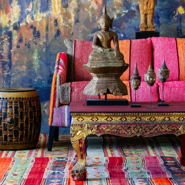 Sofa with Andean Pattern - Multicoloured, Fabric