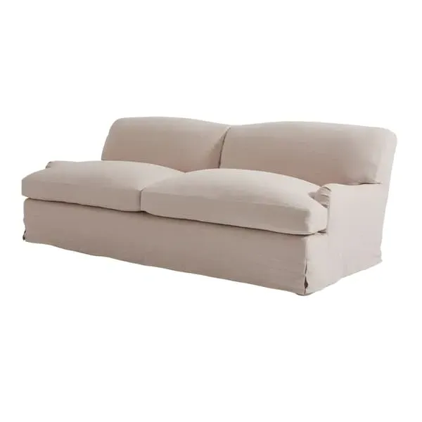Sofa with Rolled Arms - Stone, Linen