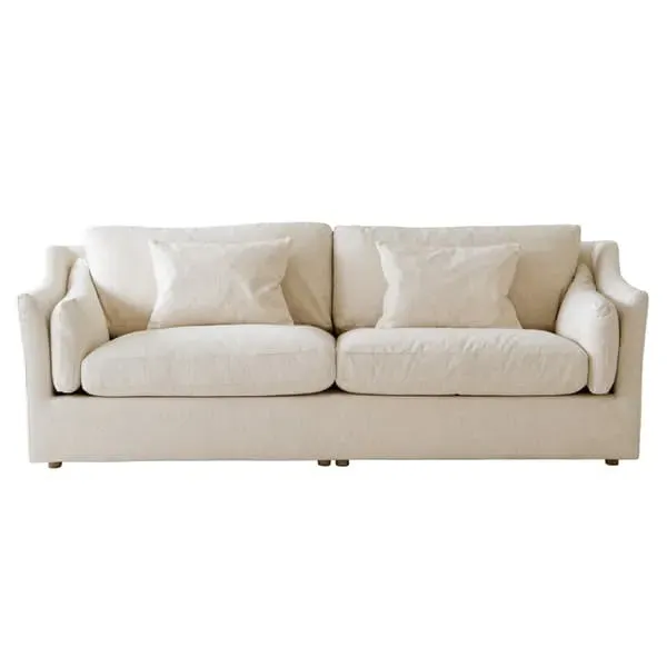 Sofa with Scatter Cushions - Light Neutral, Cotton