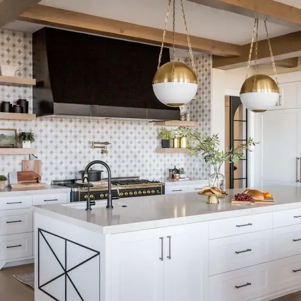 Sphere Pendant Light with Opal Glass - Brass, Metal