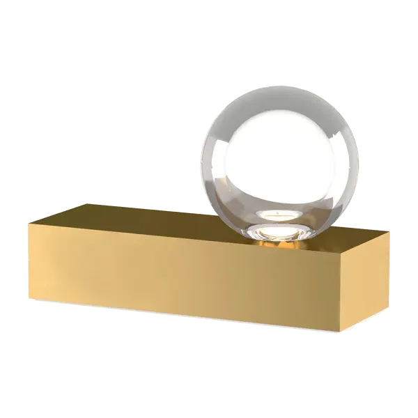Sphere Table Lamp with Crystal - Brass, Metal