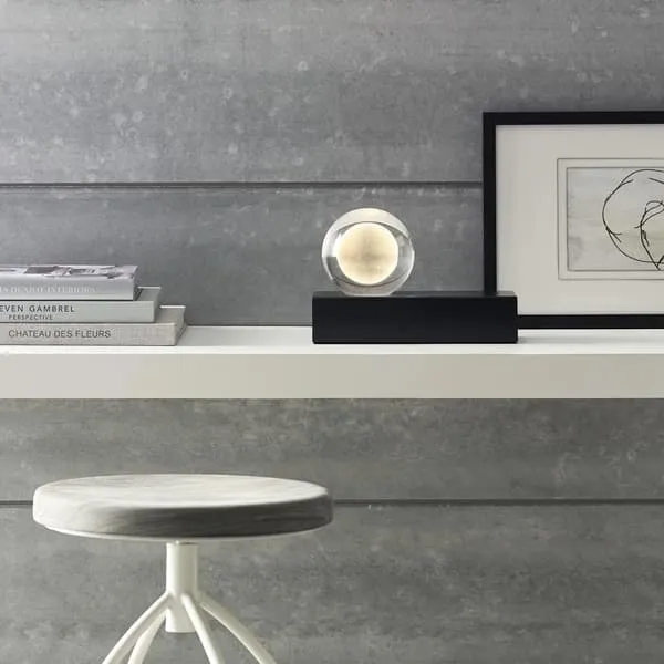 Sphere Table Lamp with Crystal Orb - Black, Metal