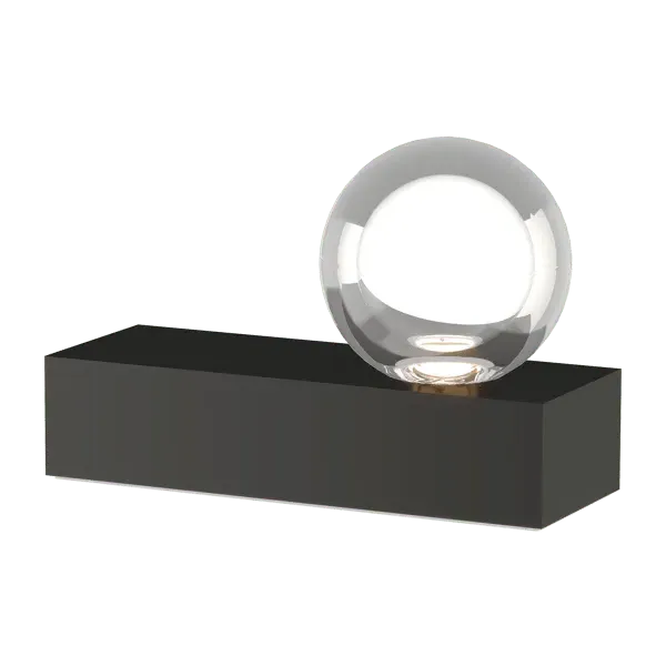 Sphere Table Lamp with Crystal Orb - Black, Metal image