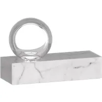 Sphere Table Lamp with Crystal - White, Marble