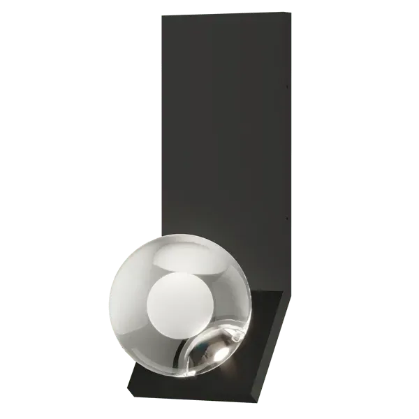 Sphere Wall Light with Crystal - Black, Metal image