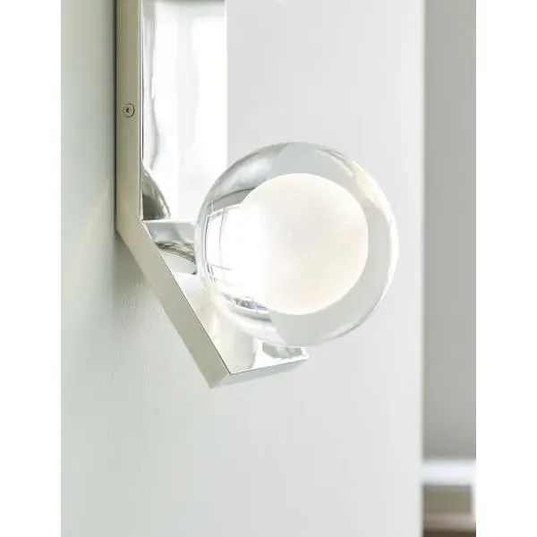 Sphere Wall Light with Crystal - Polished Nickel