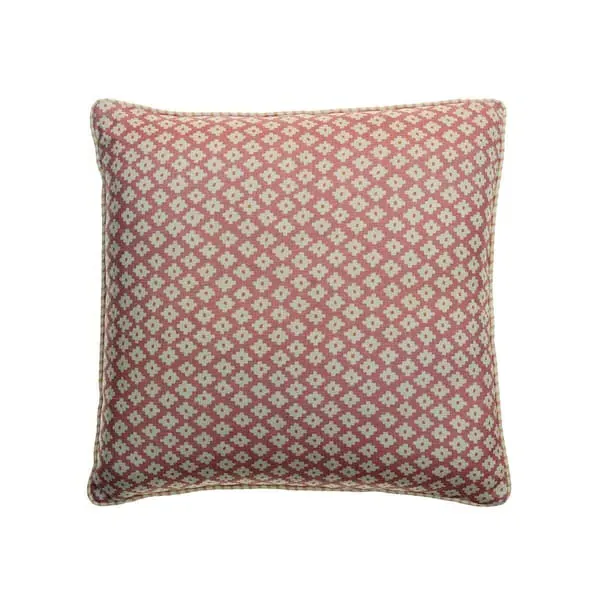 Square Cushion Geometric Pattern - Pink, Linen image