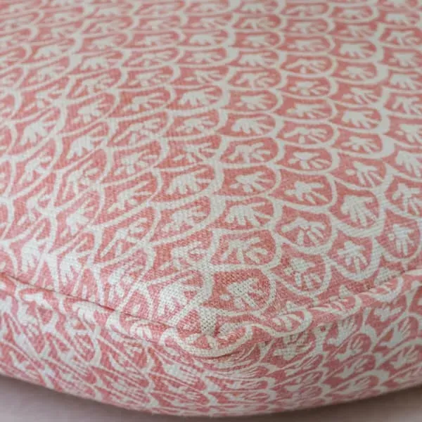 Square Cushion with Daisy Print - Geranium, Linen
