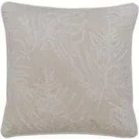 Square Cushion with Embroidery - Natural, Linen