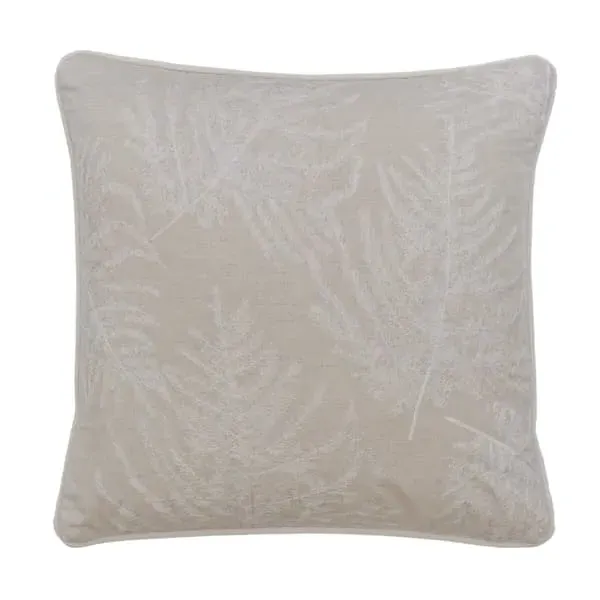 Square Cushion with Embroidery - Natural, Linen image