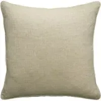 Square Cushion with Embroidery - Natural, Linen