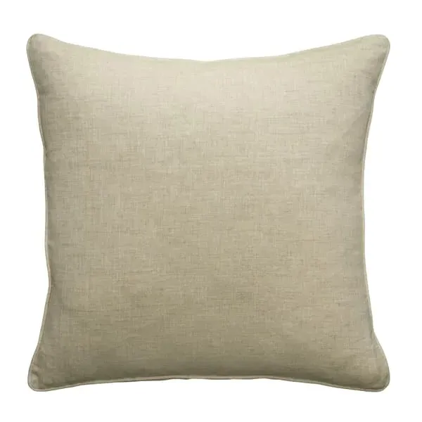 Square Cushion with Embroidery - Natural, Linen