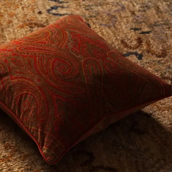 Square Cushion with Feather Fill - Autumn, Velvet