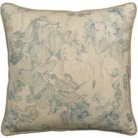 Square Cushion with Feather Fill - Blue, Cotton