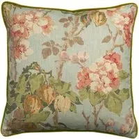 Square Cushion with Feather Fill - Blue, Cotton