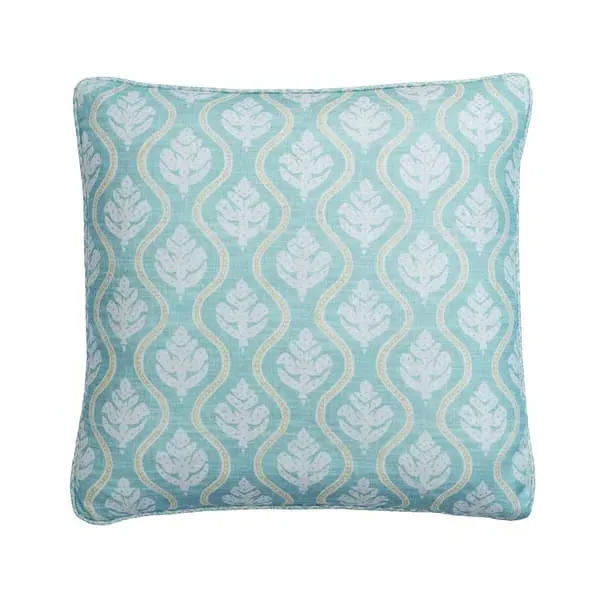 Square Cushion with Feather Fill - Blue, Linen
