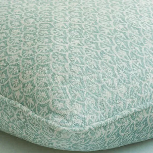 Square Cushion with Feather Fill - Blue, Linen