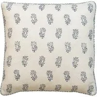 Square Cushion with Feather Fill - Blue, Linen