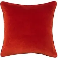 Square Cushion with Feather Fill - Burnt Sienna, Velvet