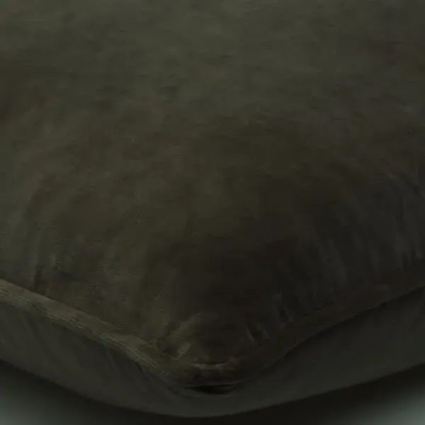 Square Cushion with Feather Fill - Charcoal, Velvet