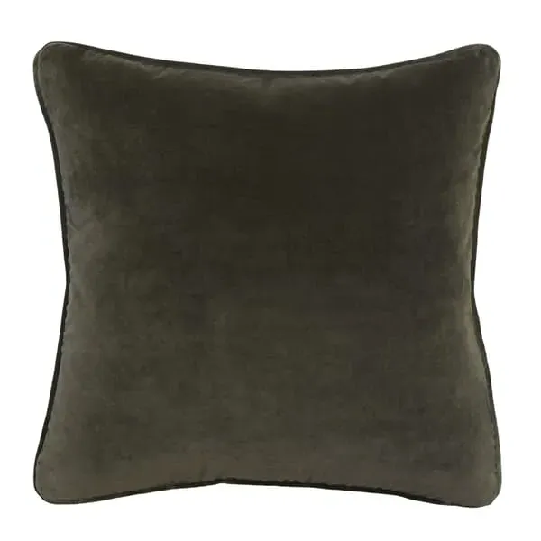 Square Cushion with Feather Fill - Charcoal, Velvet