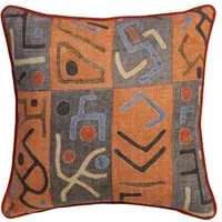 Square Cushion with Feather Fill - Chocolate, Linen