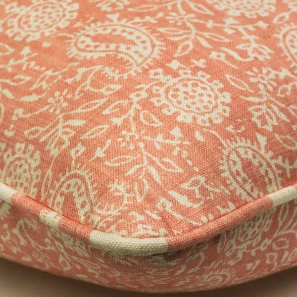 Square Cushion with Feather Fill - Coral, Cotton