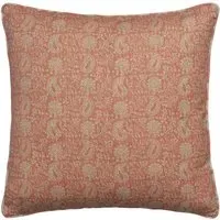 Square Cushion with Feather Fill - Coral, Cotton