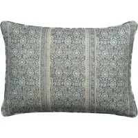 Square Cushion with Feather Fill - Denim, Cotton