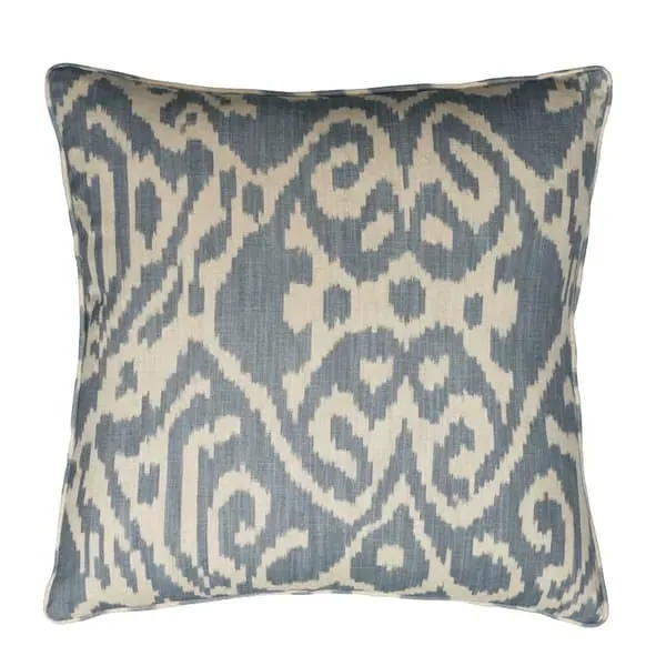 Square Cushion with Feather Fill - Denim, Cotton