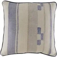 Square Cushion with Feather Fill - Denim, Linen