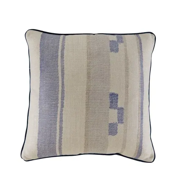 Square Cushion with Feather Fill - Denim, Linen