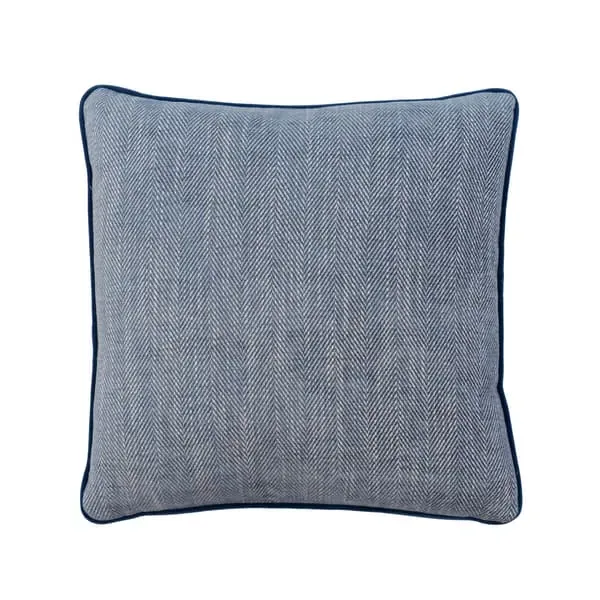 Square Cushion with Feather Fill - Denim, Viscose image