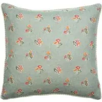 Square Cushion with Feather Fill - Duck Egg, Linen