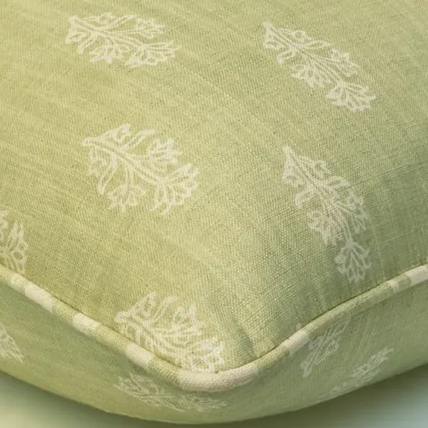 Square Cushion with Feather Fill - Fennel, Cotton
