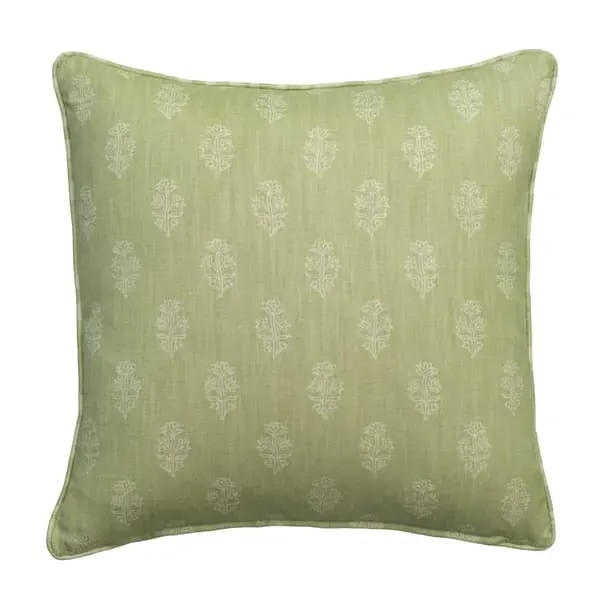 Square Cushion with Feather Fill - Fennel, Cotton image