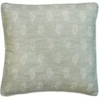 Square Cushion with Feather Fill - Fennel, Linen