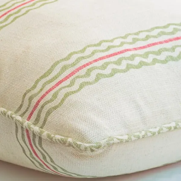 Square Cushion with Feather Fill - Fennel, Linen
