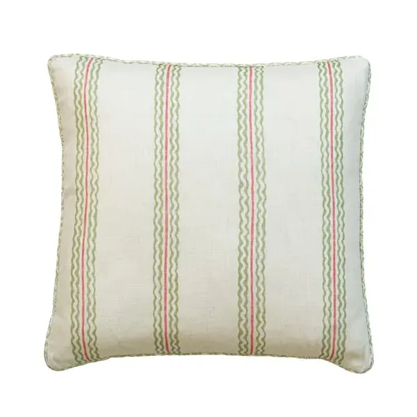 Square Cushion with Feather Fill - Fennel, Linen