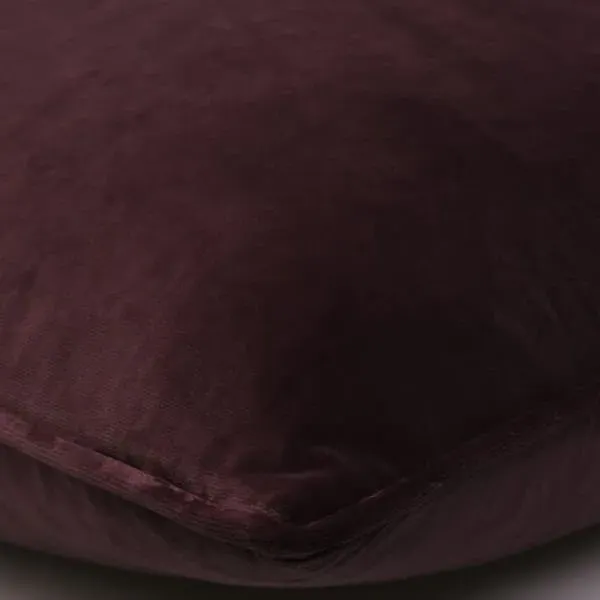 Square Cushion with Feather Fill - Fig, Velvet